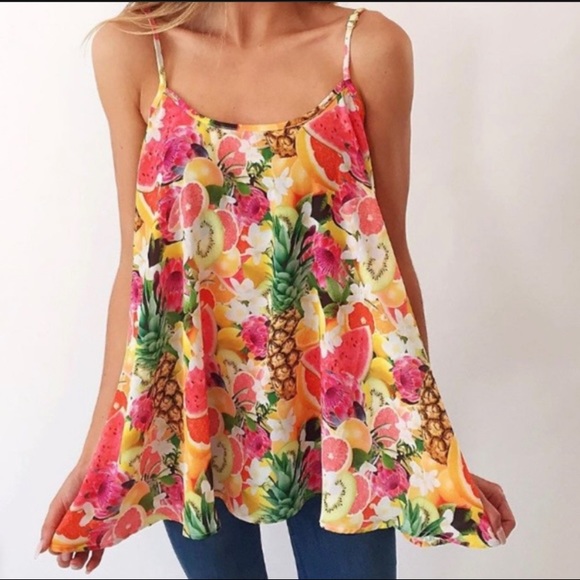 Show Me Your MuMu Red Floral Tank Top - Picture 3 of 4